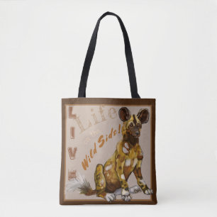 African Painted Puppies Tote Bag