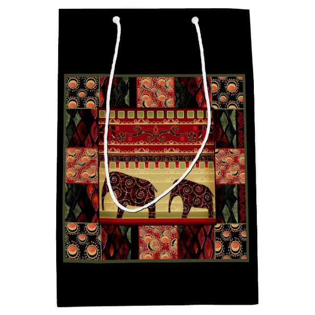 African patchwork  , African, tribal , Asian, worl Medium Gift Bag (Front)