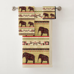 African patchwork bath towel set