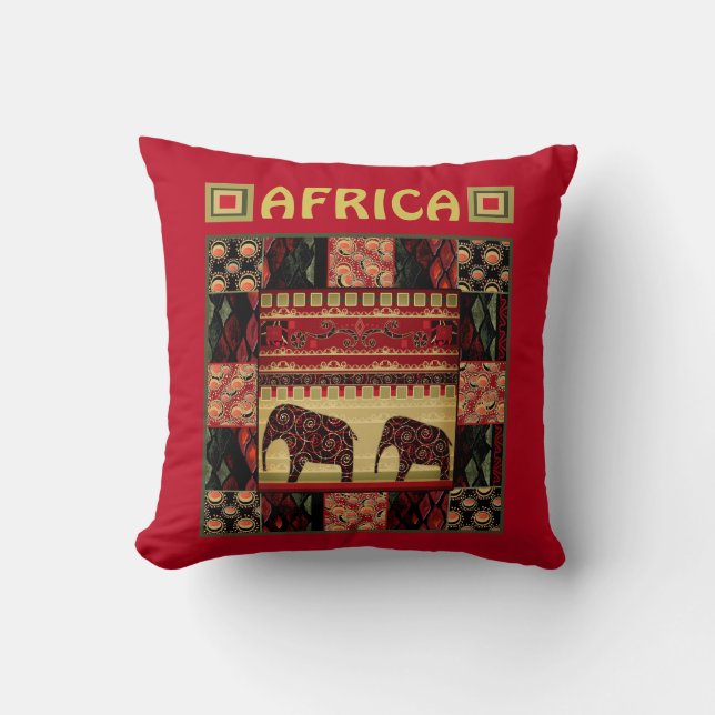 African patchwork  cushion (Front)