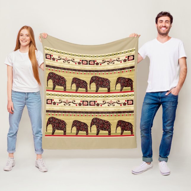 African patchwork fleece blanket (In Situ)