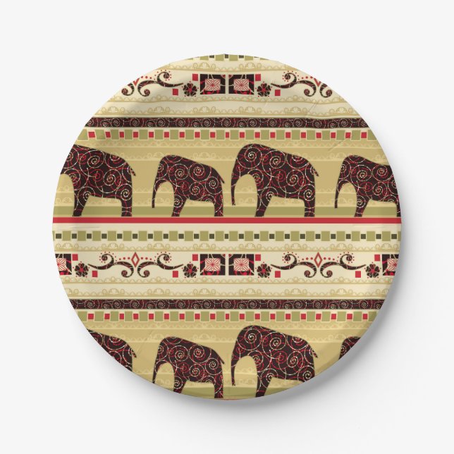 African patchwork paper plate (Front)
