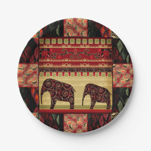 African patchwork paper plate