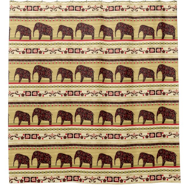 African patchwork shower curtain (Front)