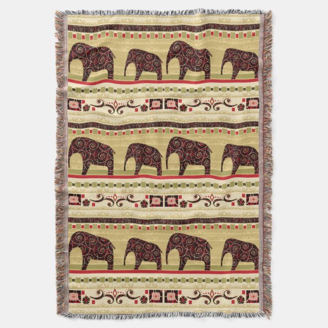 African patchwork throw blanket (Front Vertical)