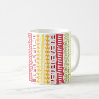 African Pattern Ceramic Coffee Mug Fruit Colours