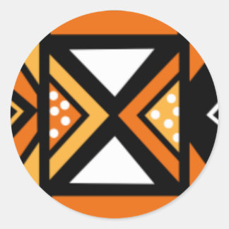 African pattern classic round sticker