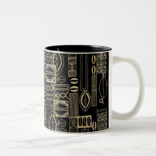 African Pattern Design Two-Tone Coffee Mug