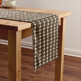 african pattern, geometric, pattern,brown, modern short table runner