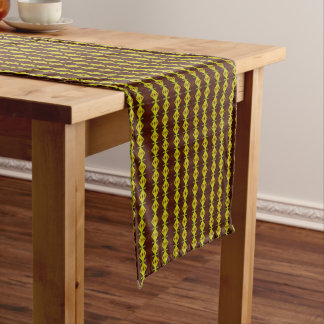 african pattern, geometric, pattern,brown, modern short table runner