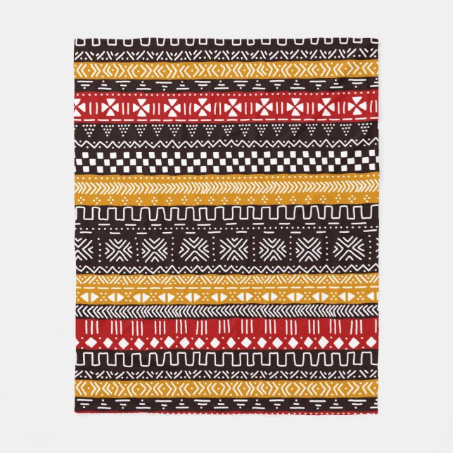 African Pattern Mix Fleece Blanket (Front)
