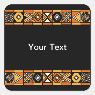 African pattern square sticker