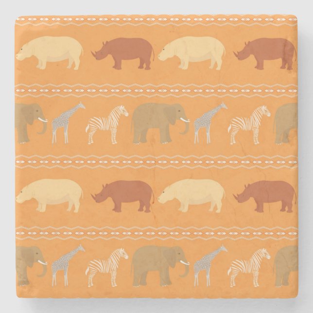 African pattern stone coaster (Front)