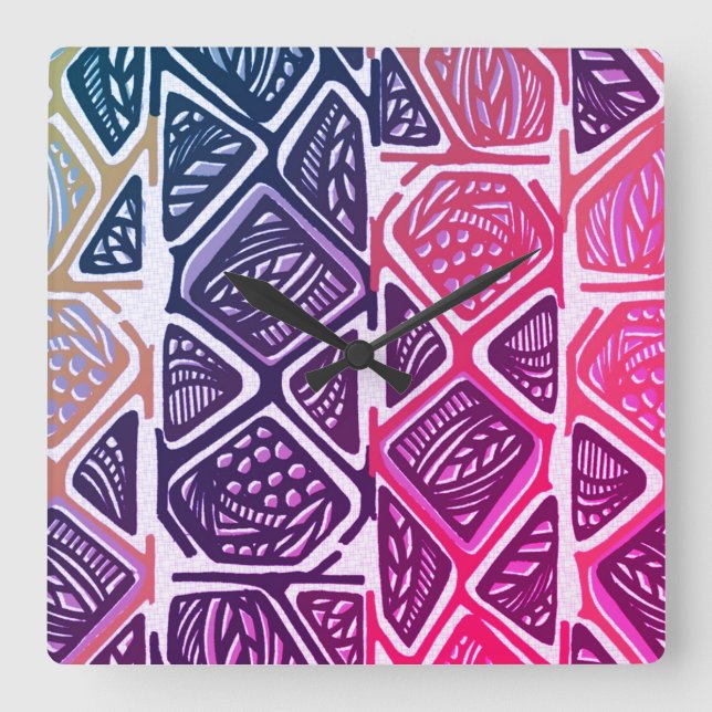 African Pattern Wall Clock (Front)