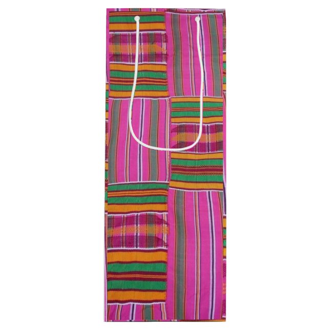 African Pattern Wine Gift Bag (Front)