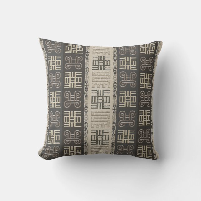 african pattern with Adinkra simbols Outdoor Cushion (Front)