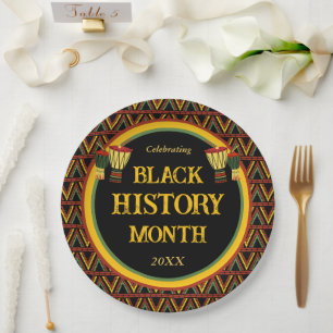 African Patterns Black History Month Celebration  Paper Plate