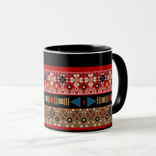 African patterns, oriental pattern throw pillow mug