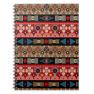 African patterns, oriental pattern throw pillow notebook