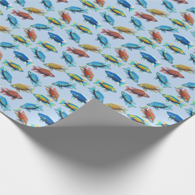 African Peacock Cichlid Fish Wrapping Paper (Corner)