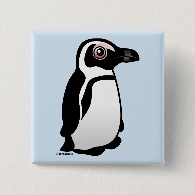 African Penguin 15 Cm Square Badge (Front)