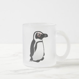 African Penguin Frosted Glass Coffee Mug