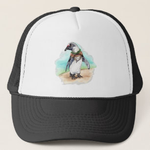 African Penguin on a Beach Trucker Hat