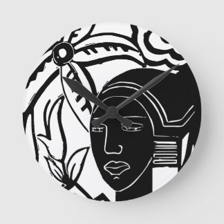 African Phantasy Round Clock