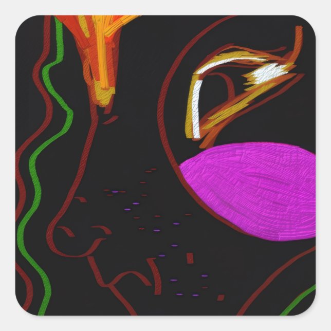 African Phoenix Rising Square Stickers (Front)