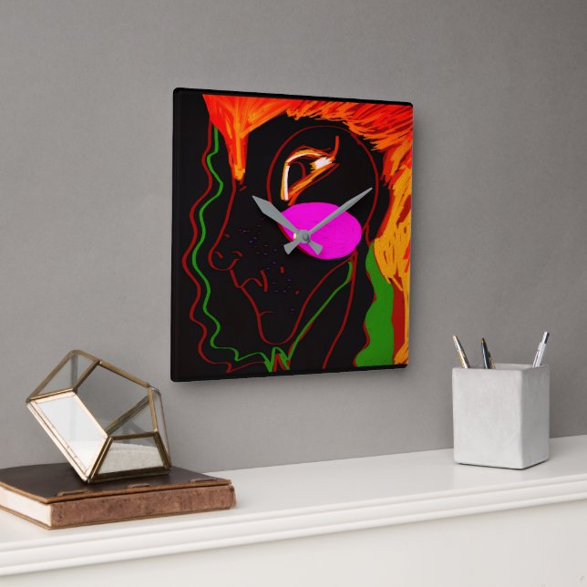 African Phoenix Rising  Square Wall Clock (Office)