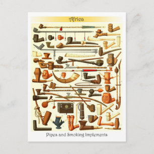 African Pipes and Smoking Implements Postcard