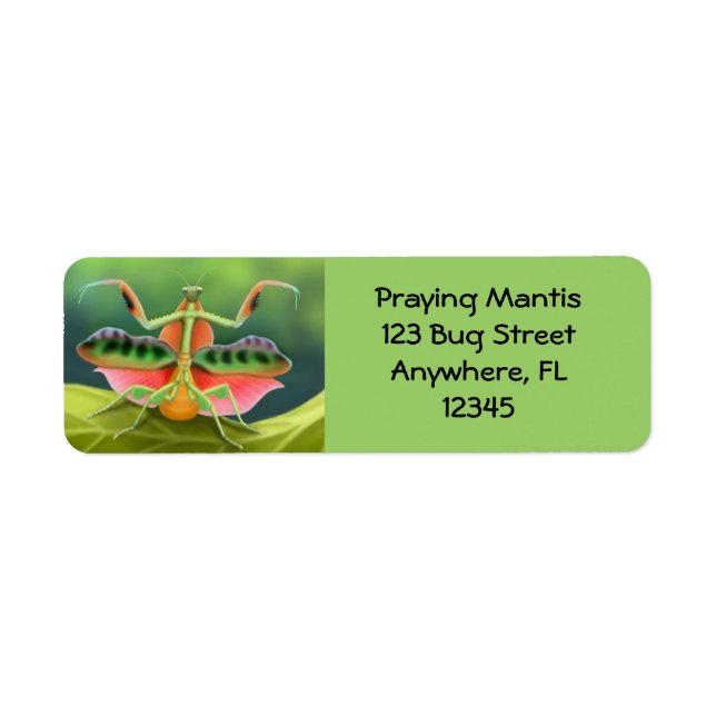African Praying Mantis Label (Front)