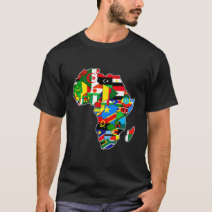 African Pride African Countries Flags Africa Map T-Shirt