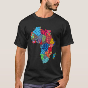 African Pride  Ethnic Map Of Africa In Fabrics T-Shirt