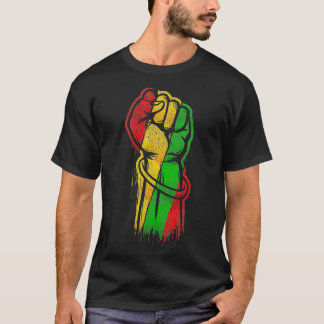 African Pride Fist Black Americans Gift Black Hist T-Shirt