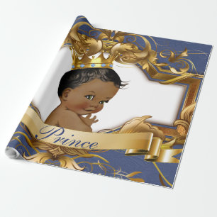 African Prince Royal Baby Shower Gift Wrapping Paper