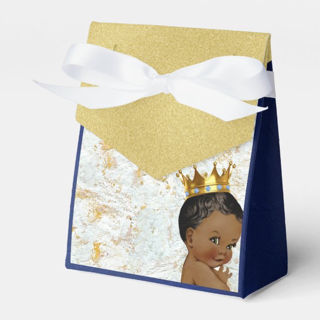 African Prince Royal Blue|Gold Elegant Favour Box (Front Side)
