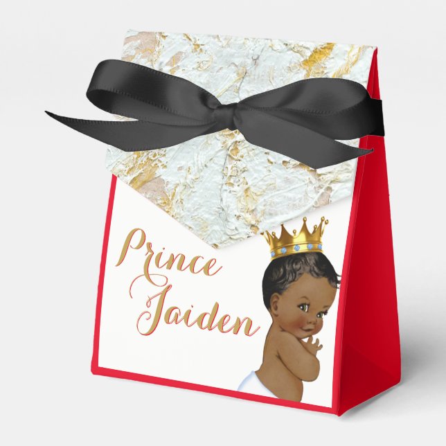 African Prince Royal FANCY Baby Shower Tent Favour Box (Front Side)