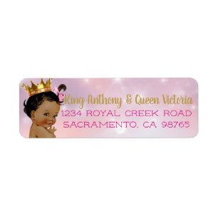 African Princess Royal Baby Shower Mailing Labels