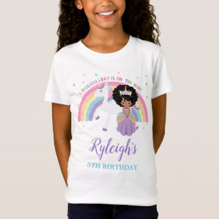African Princess Unicorn Rainbow Birthday Outfit  T-Shirt
