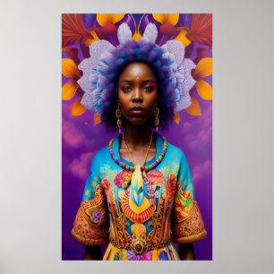 African princess with decorative robe poster