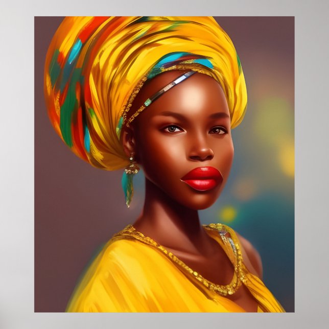 African princess woman 4 gold jewellery poster (Front)