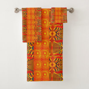 African Print Bath Towel Set