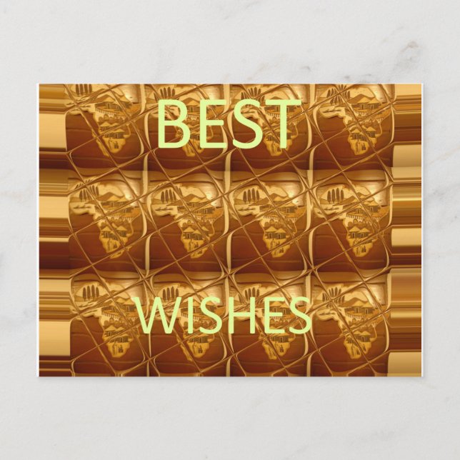 African Print Best Wishes  pattern design Postcard (Front)