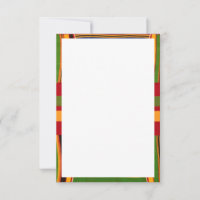 African Print Flat Thank You Card