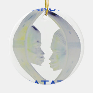 African Print Hakuna Matata Design Ceramic Tree Decoration
