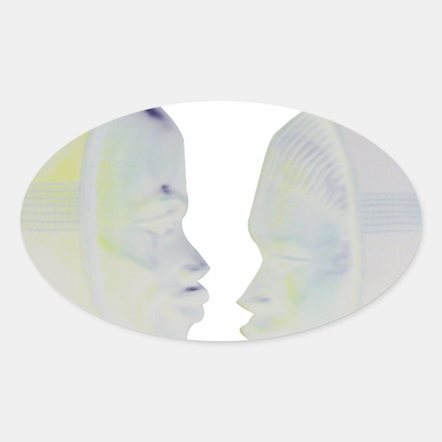 African Print Hakuna Matata Design Oval Sticker (Front)