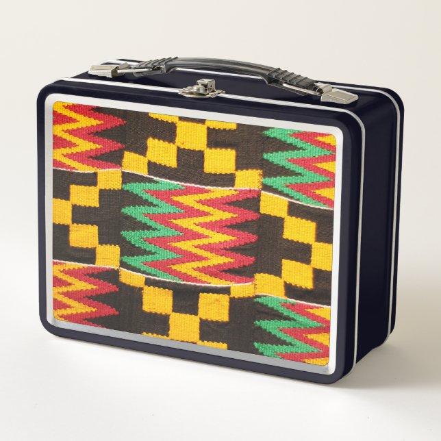 African Print Metal Lunch Box (Front)