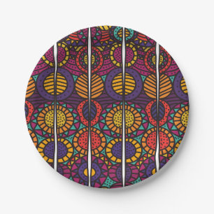 African Print Paper Party Plates