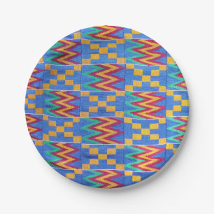 African Print Paper Plate